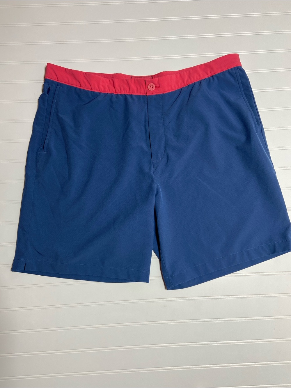 Vineyard‎ Vines Men's 40 Sandbar Performance Shorts “Just Peachy” Unlined Blue